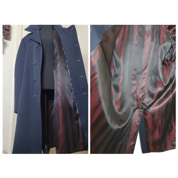 VTG Rothschild's Mens Big & Tall Navy Trench Coat Jacket Removable Liner✨️42L - Picture 10 of 16